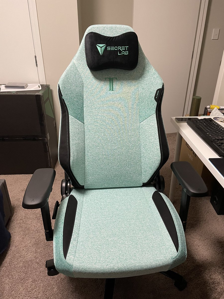 TankMuch's tweet photo. Love my new chair in Mint Green from Secret Lab 😊 #Secretlab https://t.co/ipoci4f8ID