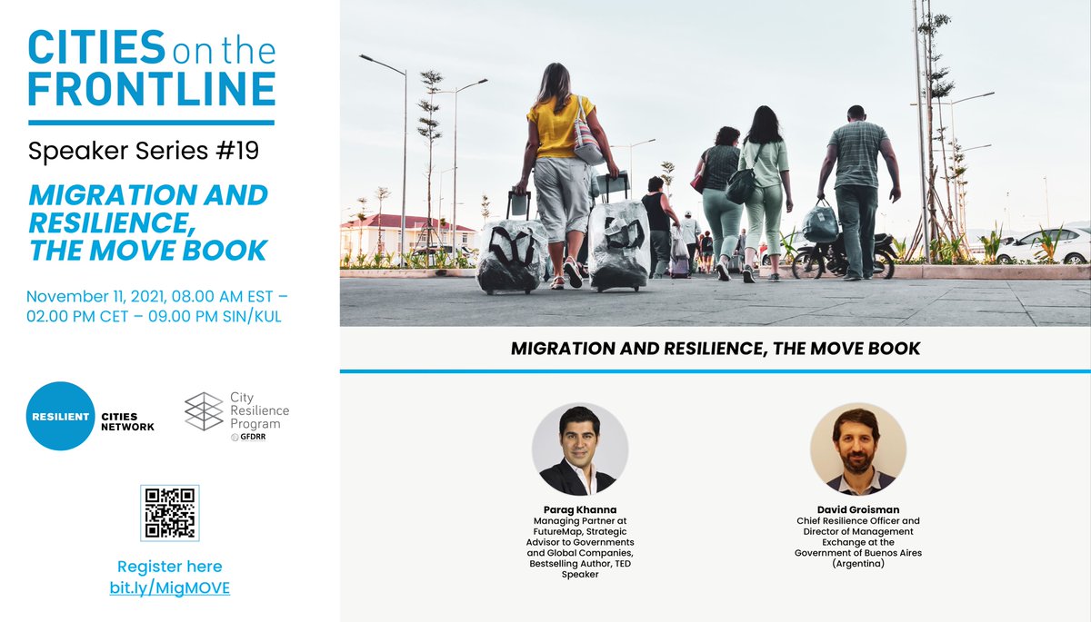 Resilient Cities Network (@rcitiesnetwork) on Twitter photo Cities have a key role in implementing policies to protect the rights of migrants & to shift the conversation on #migration.
Join our "Migration & Resilience, the MOVE book" panel featuring author <a href="/paragkhanna/">Parag Khanna</a> & <a href="/gcba/">Buenos Aires Ciudad</a> CRO <a href="/DavidGroisman/">David Groisman</a>
Register here ➡️ bit.ly/MigMOVE Cities have a key role in implementing policies to protect the rights of migrants & to shift the conversation on #migration.
Join our "Migration & Resilience, the MOVE book" panel featuring author <a href="/paragkhanna/">Parag Khanna</a> & <a href="/gcba/">Buenos Aires Ciudad</a> CRO <a href="/DavidGroisman/">David Groisman</a>
Register here ➡️ bit.ly/MigMOVE