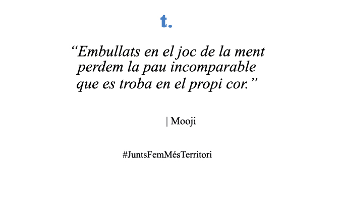 territoriscat's tweet photo. Avui destaquem una frase del jamaicà #Mooji, mestre espiritual no dual que treballa la connexió amb el ser:
✒ "Embullats en el joc de la ment perdem la pau incomparable que es troba en el propi cor."
#JuntsFemMésTerritori #PeriodismedeProximitat #SlowPress https://t.co/4Nfkbfzcy0