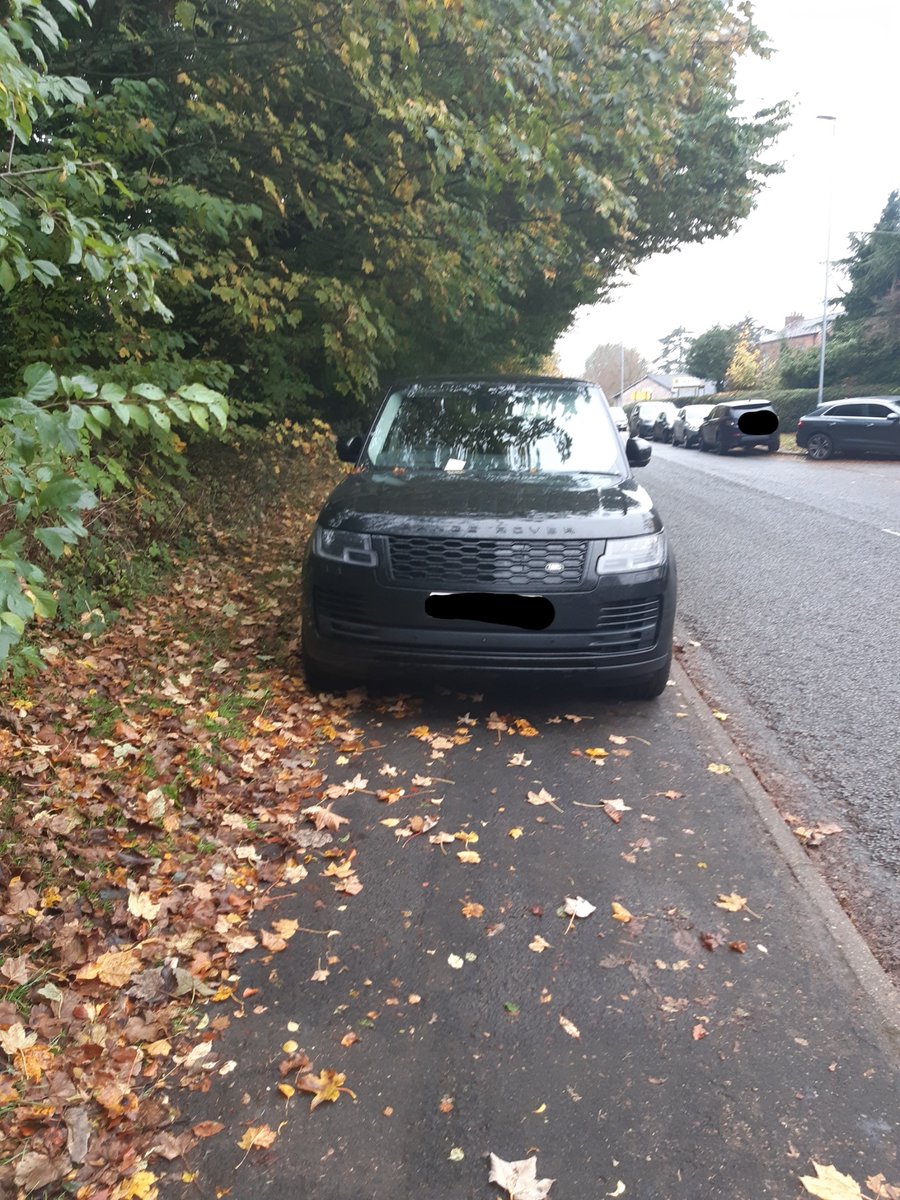 PburyAldEdgePol's tweet photo. Two FPNS were issued this morning to vehicles unnecessarily obstructing the pavement on Ryleys Lane. Parking like this forces pedestrians on the road which is especially dangerous during school drop off times. #PCSOEdwards https://t.co/f8dRLXOb4d