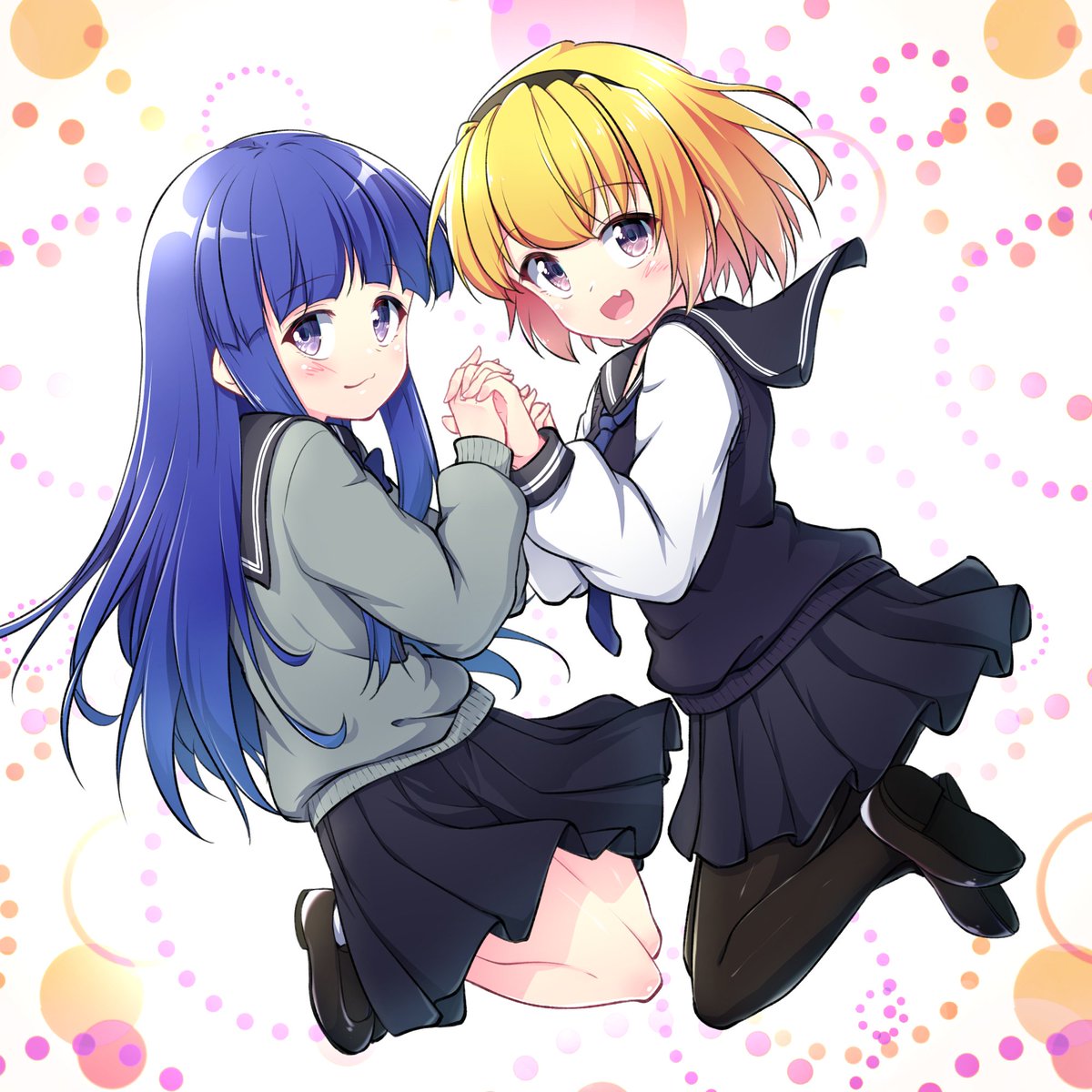 古手梨花 ,北条沙都子 「さとりかジャンプ!
#ひぐらしのなく頃に卒 」|葉住音矢のイラスト