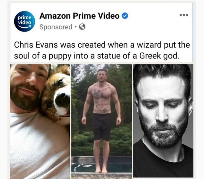 Elena09766's tweet photo. "sexiest man" is good, but this will always be my favorite description of Chris Evans https://t.co/PGVd97yV5t