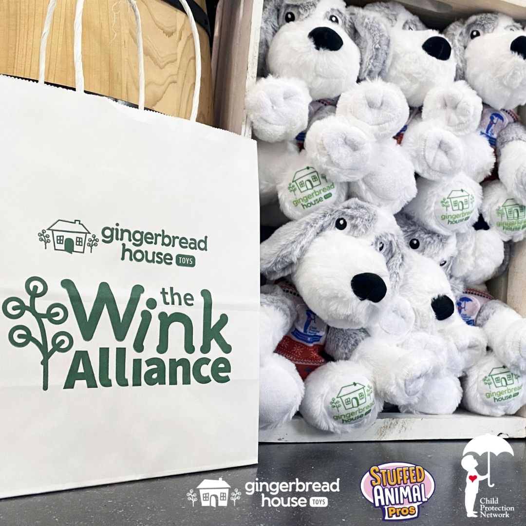 BudsiesToys's tweet photo. This is our 2nd holiday season making plushies for #GingerbreadHouseToys charity #WinkAlliance. They are selling Wink plushies to raise money for the #ChildProtectionNetwork. Our sister company #StuffedAnimalPros worked hard to make 500 Wink plushies! 😉🐶 https://t.co/vvAzey9CuU https://t.co/SLg50A00wN