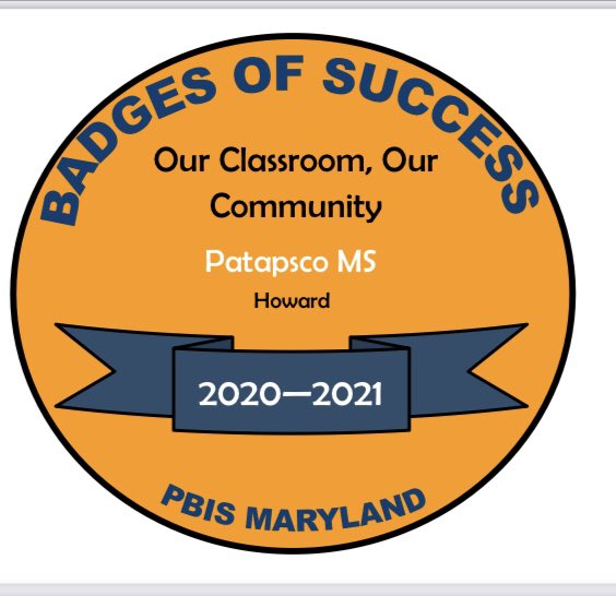 hcpss_pms's tweet photo. Let’s celebrate! Our school is being recognized for three badges of success from Maryland PBIS! This is through our student recognition efforts. #OnePatapsco https://t.co/aVKaoEjebe