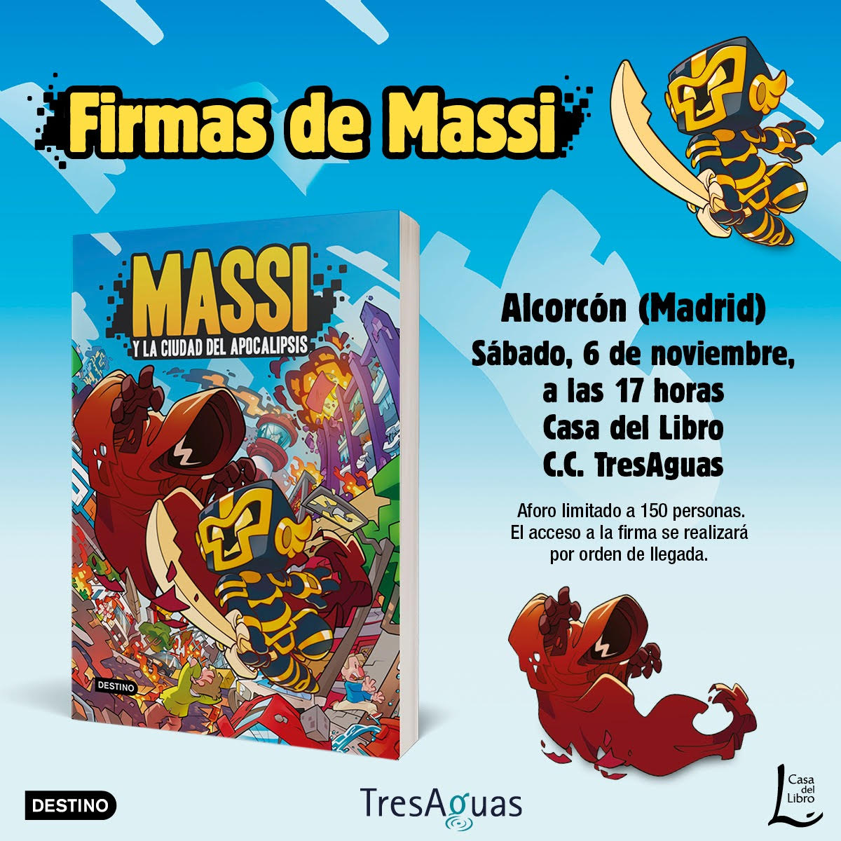 2b's tweet photo. Mañana, nuestro #2btuber @massigtr firma su libro "Massi y la ciudad del Apocalipsis" a las 17 horas en el @TresAguas. Una épica aventura ambientada en #Minecraft de la mano de uno de los gamers españoles más seguidos de YouTube. https://t.co/lzUZbalWy0