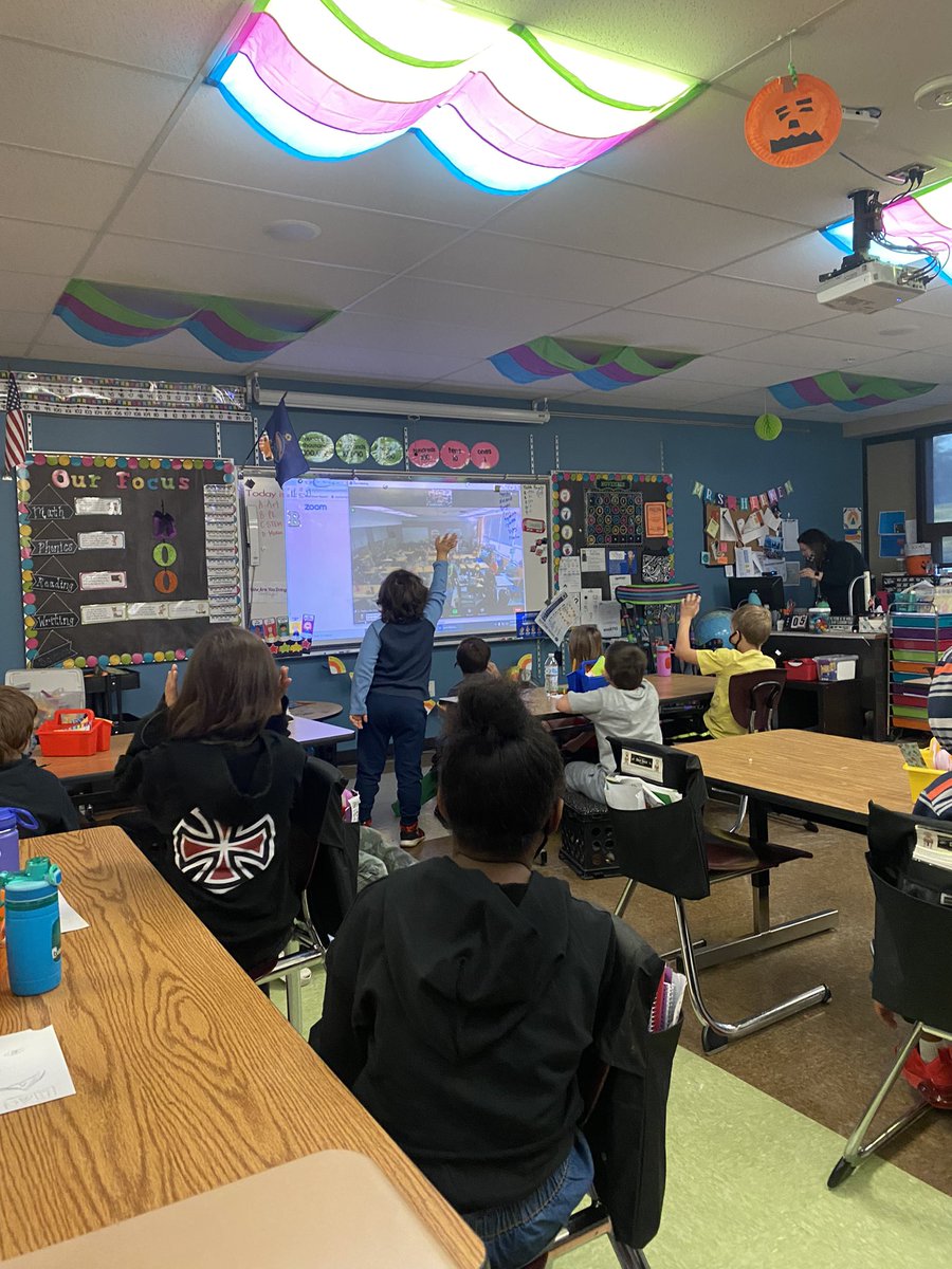 Mrs. Herken’s 3rd graders are connecting with another 3rd grade class outside of Washington DC to discuss a book that both classes are reading.