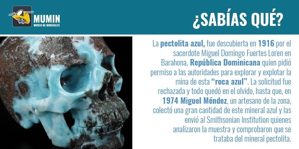 MuseoMumin's tweet photo. Mineral del mes de noviembre: Larimar
#larimar #pectolita #azul #mineral #MuseoMumin
#Museos #Museum #geology #geologia #monthmineral #mineraldelmes #Repúblicadominicana #smithsonianinstitution
#geological #geologist #minerallarimar #rocaazul https://t.co/NMuxzUnTJH