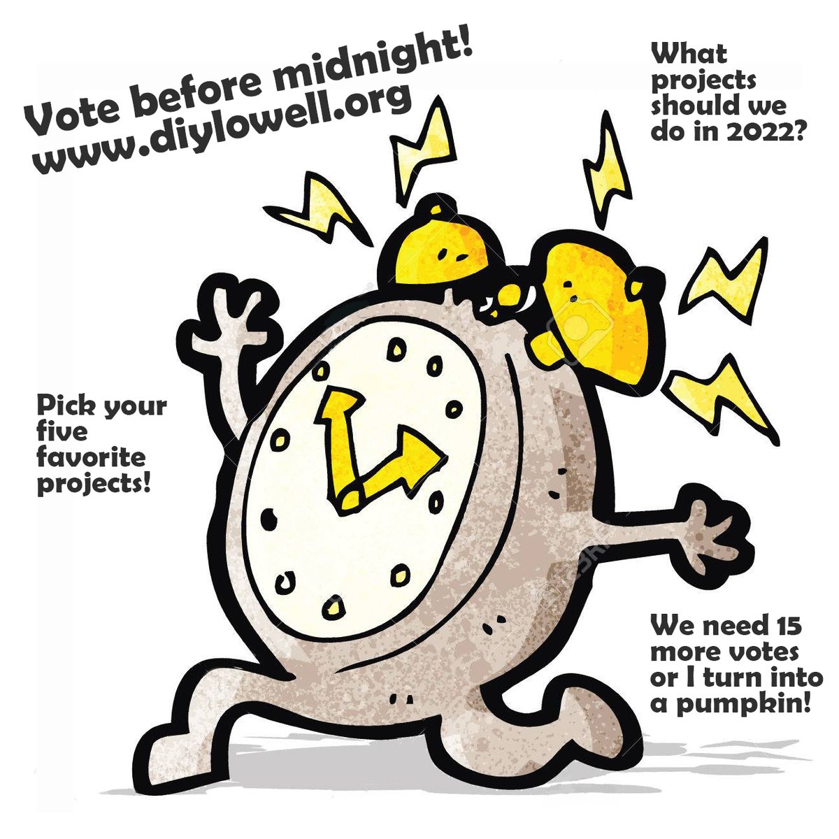 Help us with 15 more votes before midnight! What projects should we do together in 2022? diylowell.org - Pick your 5 favorites, #lowell #community