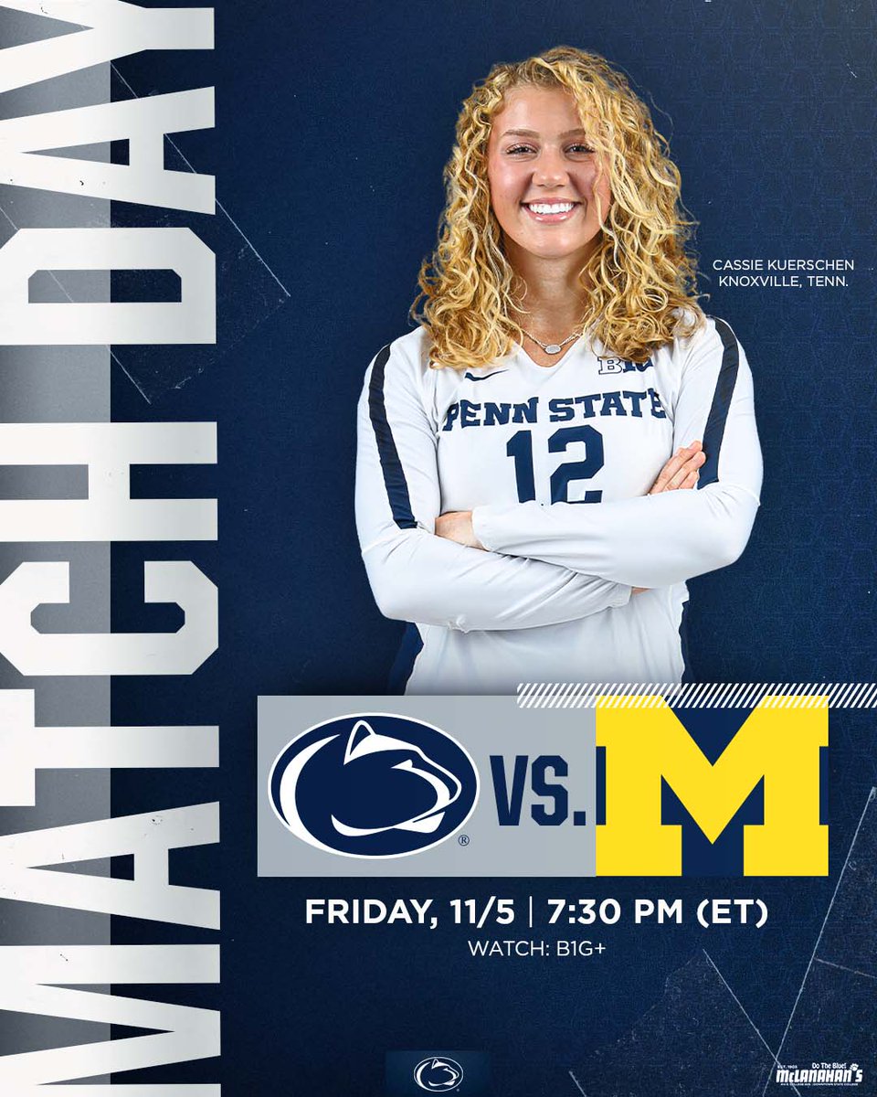 𝙈𝘼𝙏𝘾𝙃 𝘿𝘼𝙔! - 𝙈𝙞𝙘𝙝𝙞𝙜𝙖𝙣 𝙖𝙩 𝙋𝙚𝙣𝙣 𝙎𝙩𝙖𝙩𝙚

🆚 Michigan
📍 Rec Hall
⌚️ 7:30 p.m.
📺 bigtenplus.com/en-int/playerp…
📊 gopsusports.com/sidearmstats/w…
🎟️ gopsusports.com/sports/2019/3/…