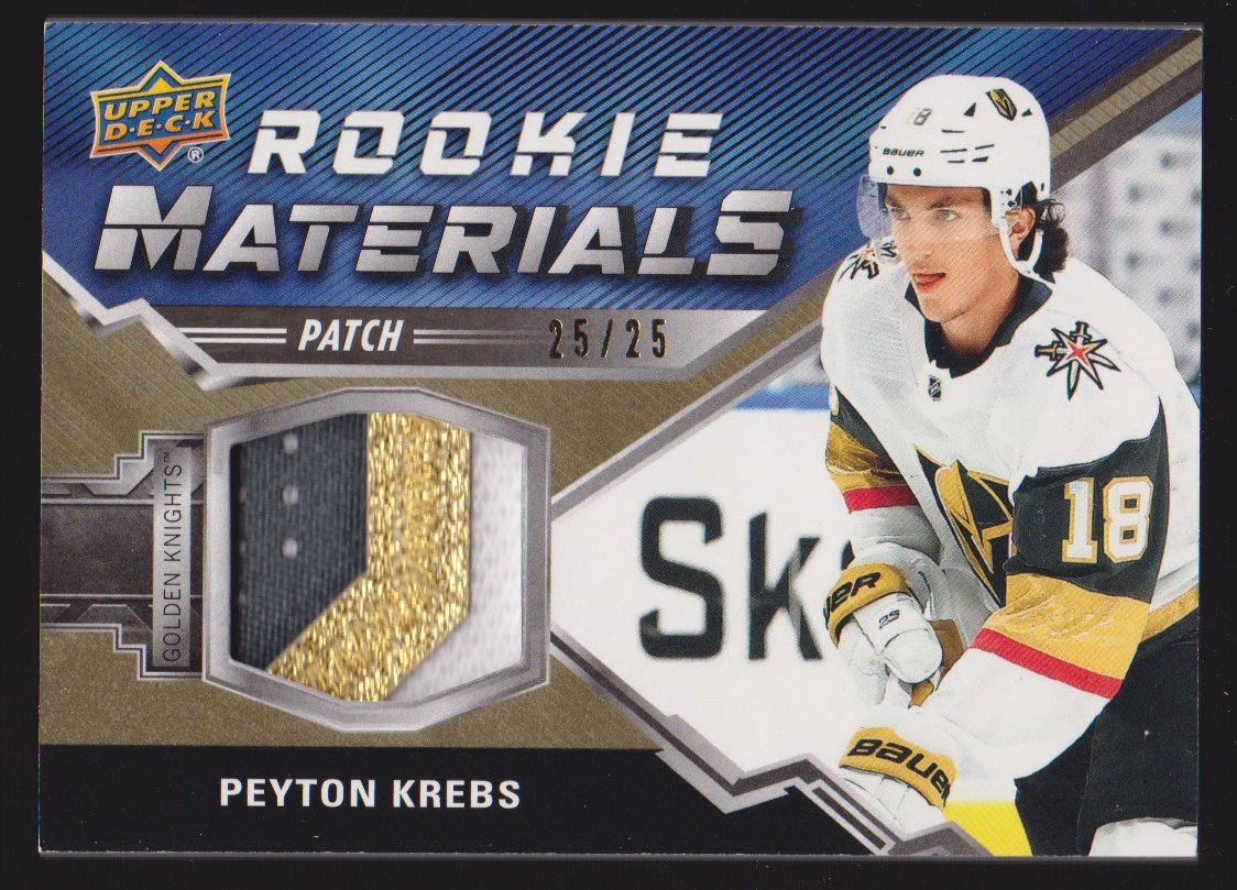 CrosbyFriends's tweet photo. 2020-21 Upper Deck Rookie Materials Patch #RMPK Peyton Krebs 25/25 https://t.co/wsswTRGKub
