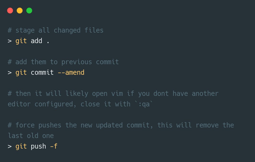 pr_Mais's tweet image. 💡tip: you already pushed but forgot a very tiny change that should have been with the previous commit?