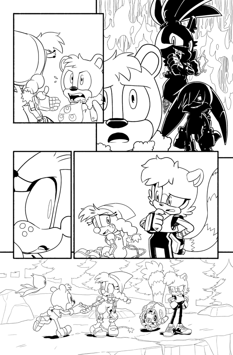Since its been out for a while-- here are some pages that I inked up for IDW STH 46!

Pencils by @SpiritSonic 
inks by yours truly! :D 