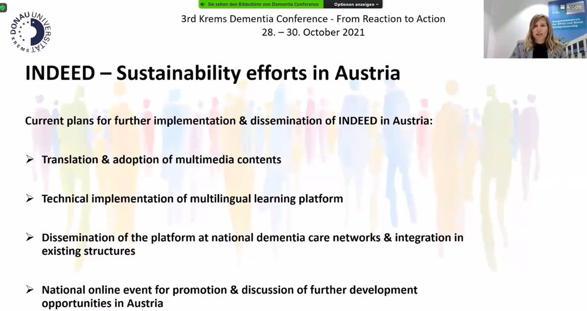 IndeedProject's tweet image. ✨INDEED on 3rd KREMS Dementia Conference “From Reaction to Action“, October 28-30.“The INDEED online platform - an example for digital and interdisciplinary dementia education”,presented by Lea Pfaeffel, Julia Wögerbauer and Georgeta Popovici.
interreg-danube.eu/approved-proje…