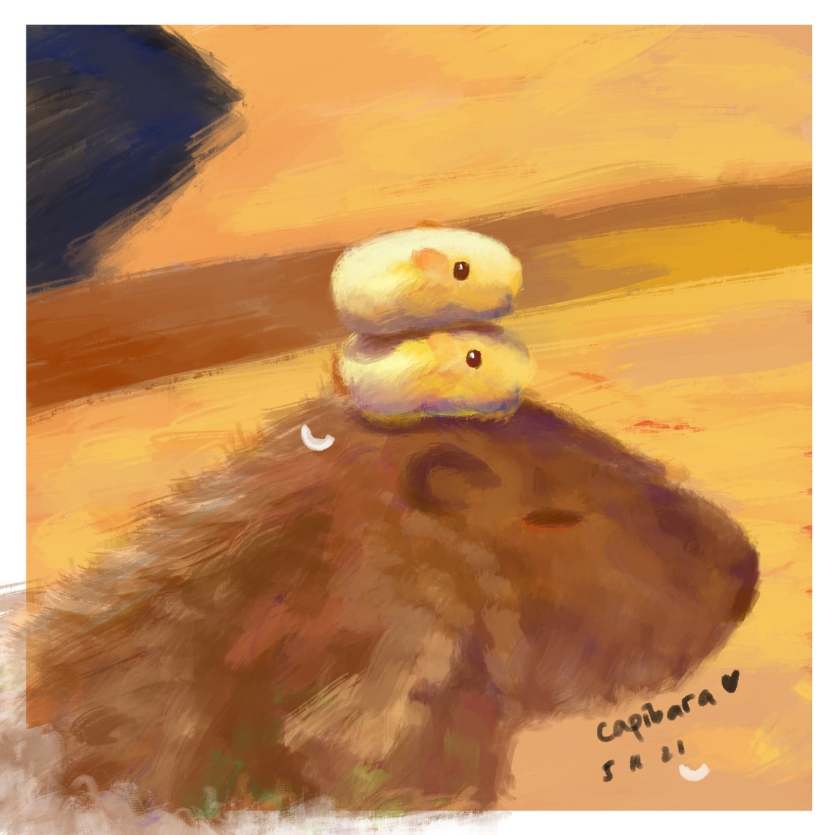 jevauxle's tweet photo. Capibara vibrant color study <3 https://t.co/9pOcxawmZE