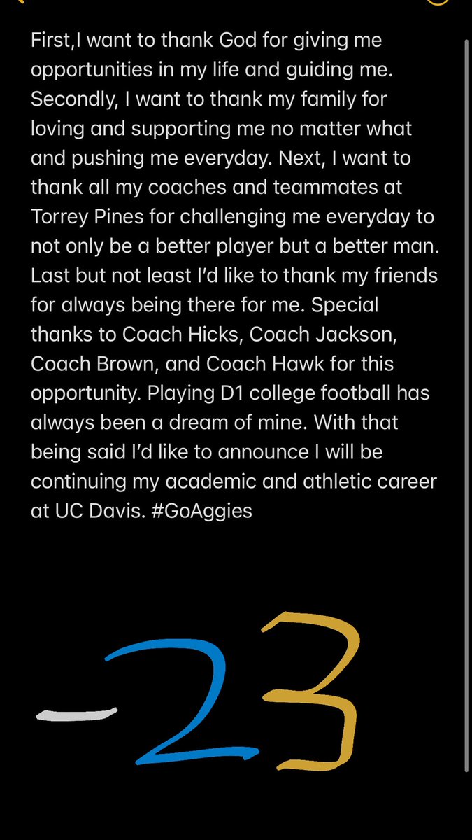 Wyatt Gardner (@wyattgardner23) on Twitter photo Committed💛💙 <a href="/rcg999/">Ron</a> <a href="/vicsaint/">CoachV</a> <a href="/TheCoachHicks5/">Evan Hicks</a> <a href="/chapellebrown5/">Cha'pelle Brown</a> <a href="/CoachiJACK/">Coach IJack</a> @CoachHawkinsUCD <a href="/GregBiggins/">Greg Biggins</a> <a href="/Daygofootball/">San Diego Football</a> Committed💛💙 <a href="/rcg999/">Ron</a> <a href="/vicsaint/">CoachV</a> <a href="/TheCoachHicks5/">Evan Hicks</a> <a href="/chapellebrown5/">Cha'pelle Brown</a> <a href="/CoachiJACK/">Coach IJack</a> @CoachHawkinsUCD <a href="/GregBiggins/">Greg Biggins</a> <a href="/Daygofootball/">San Diego Football</a>