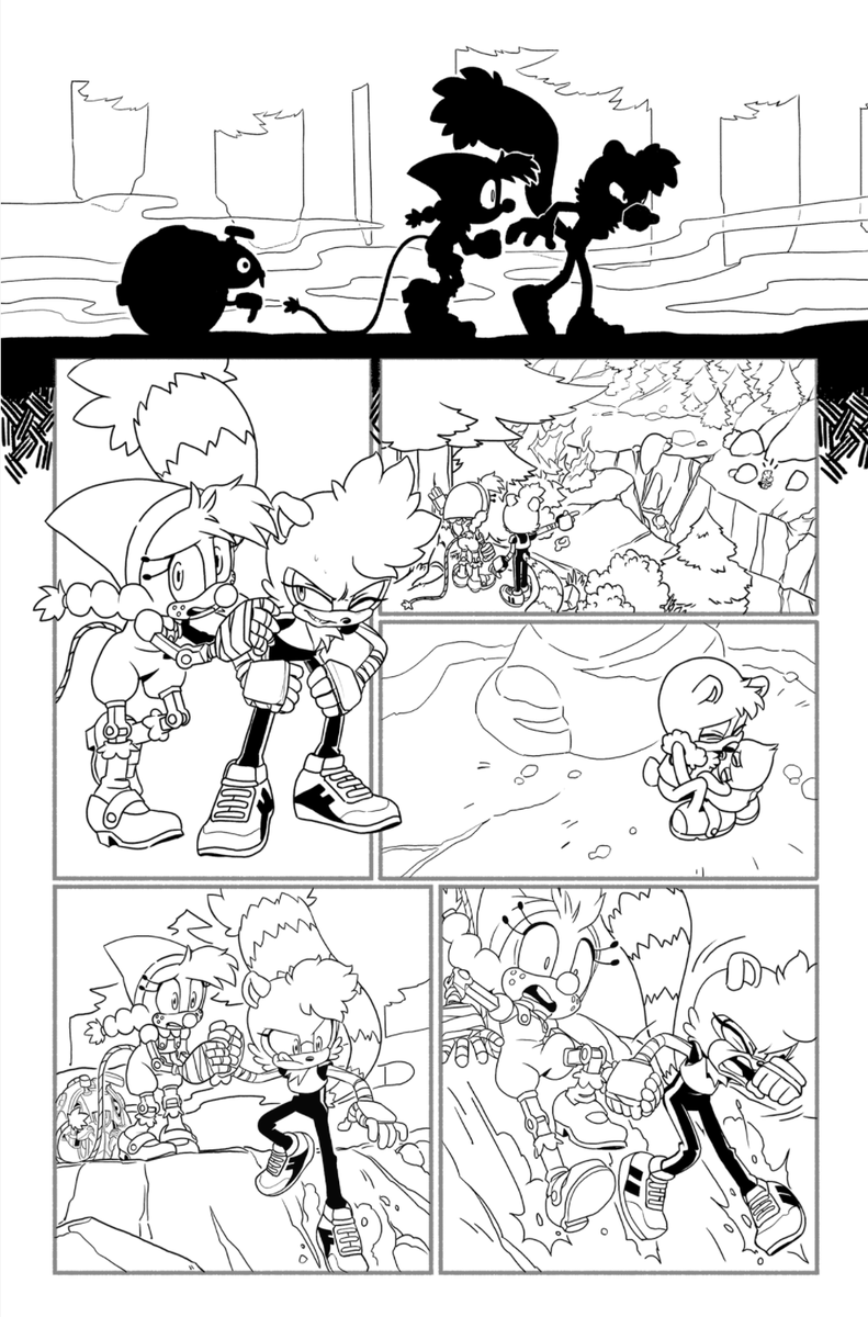 Since its been out for a while-- here are some pages that I inked up for IDW STH 46!

Pencils by @SpiritSonic 
inks by yours truly! :D 