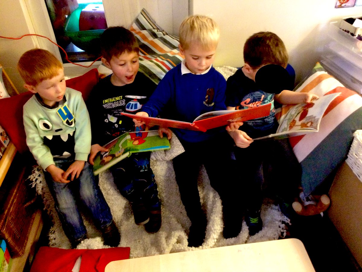 NRInfant's tweet photo. We love to read! The Nursery children have been sharing books in the cosy reading corner this week. #eyfs #BookTwitter #mickinkpen https://t.co/UGwbUXG92y