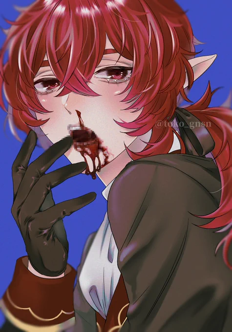 ⚠️血注意🩸(モザイクしたけど)
吸血鬼の旦那🦇 