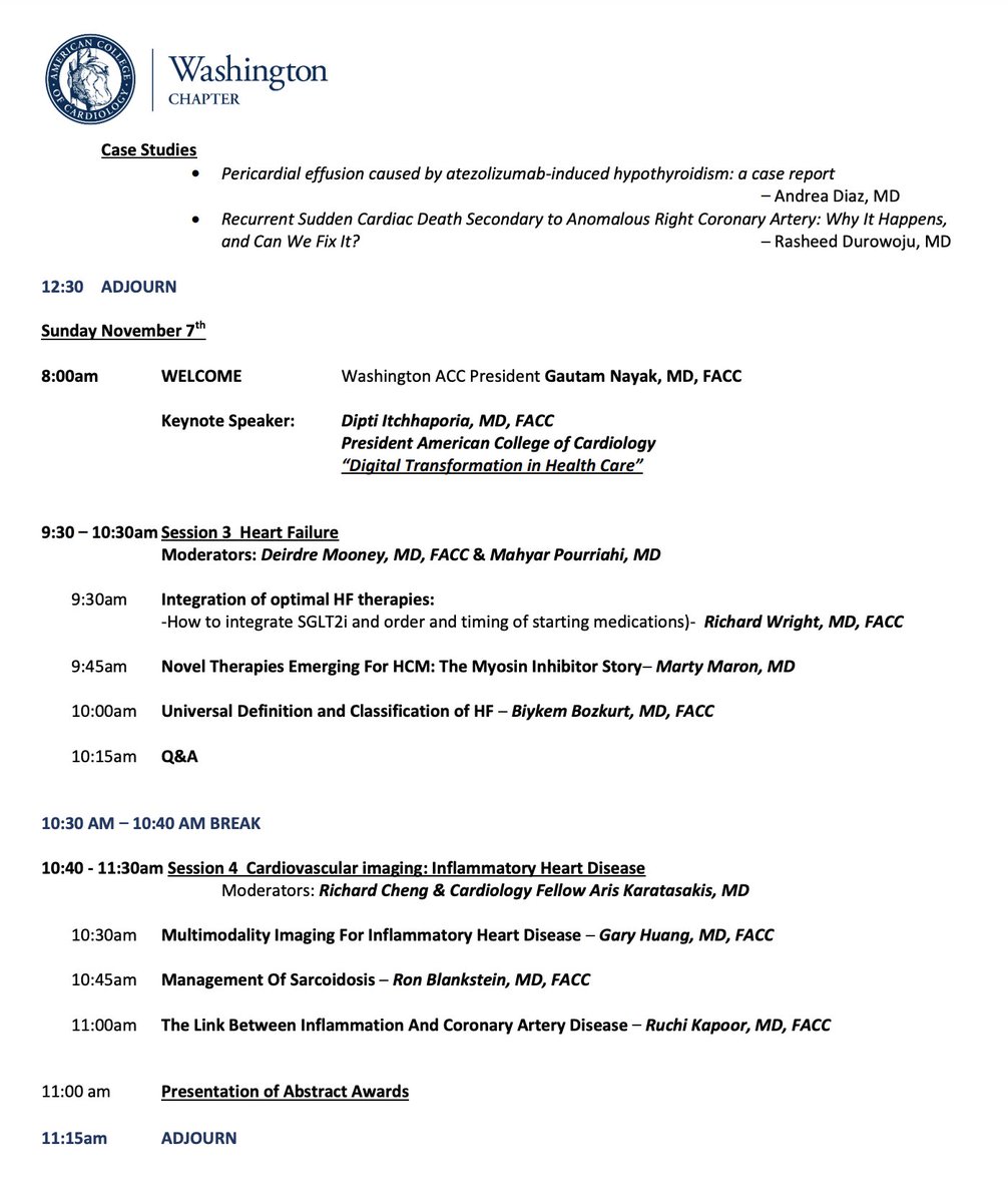 WashingtonACC's tweet photo. It's not too late to register for Washington ACC's Annual Virtual Meeting! Hear from two #inspiring keynote speakers @ditchhaporia & @kewatson! Check out the agenda below!
🔗https://t.co/Far78twtvQ
#cardiotwitter #cardiology #medicine #learn #womeincardiology #washington #waacc https://t.co/DhRzJl4IIg