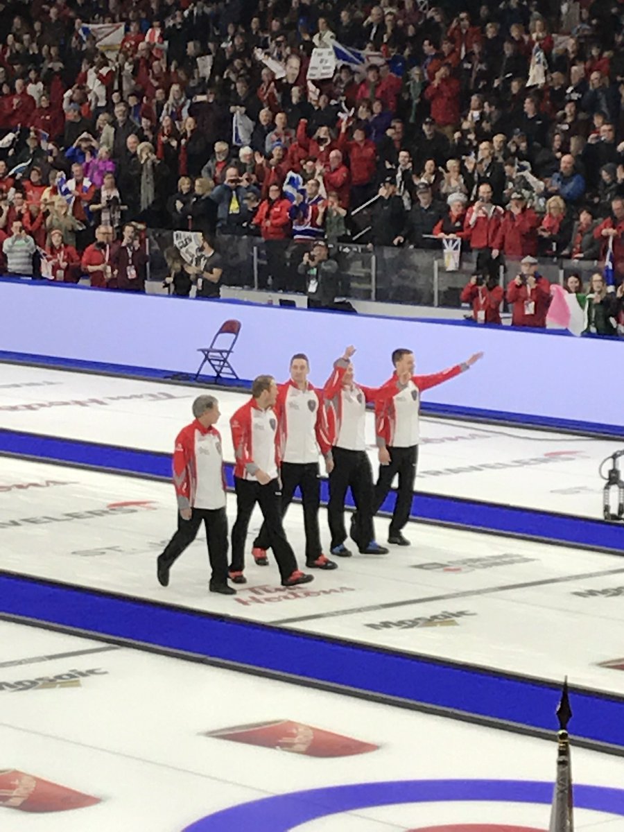 Erin_Rumbolt's tweet photo. @timandfriends #timcurls best moment I’ve seen live - @TeamGushue winning the Brier at home. I’ve watched they compete in 5 provinces in the past 8 years but this was icing on the cake https://t.co/akqUknXXJs