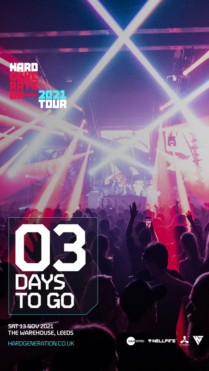 HardGenMusic's tweet photo. 3 DAYS 

Leeds Who’s ready? 

FINAL Tickets: https://t.co/XC6arraavZ 

#HardGeneration #Leeds https://t.co/3vcTMUTJ8J