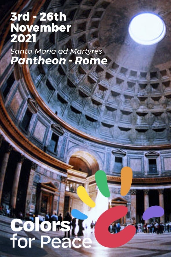 cappelletto_it's tweet photo. CAPPELLETTO meets #colorsforpeace 🎨and the masterpieces of Art inside the #Pantheon, seat of immense prestige in the heart of #romeitaly . CAPPELLETTO #easels is proudly part of the international association colorsforpeace that promotes children's drawings on the theme of #peace https://t.co/VGFf80y50Z