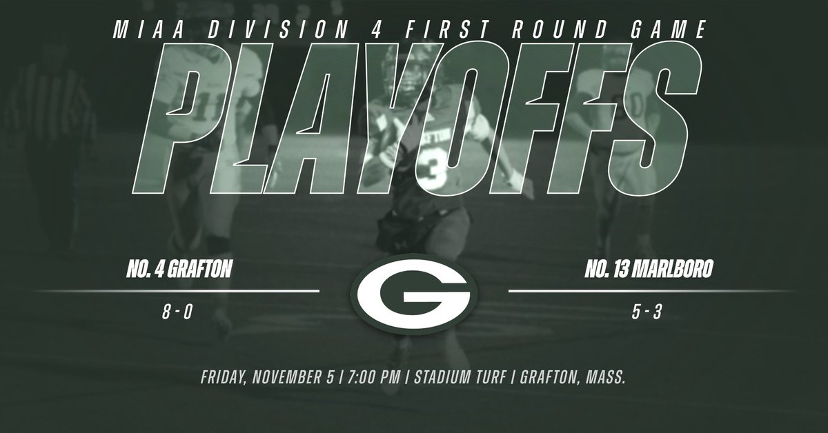 GraftonAD's tweet photo. TONIGHT UNDER THE LIGHTS! @MIAA033 Division IV 1st Round:

No. 13 Marlboro (@Jrudzinsky) at No. 4 Grafton (@GraftonHSFB), 7:00 PM!

Livestream Link: https://t.co/7S7FccK8wg

GoFan App &amp; CASH WILL BE ACCEPTED.

$11.25 Adults | $6.25 Students

@GlobeSchools | @tgsports | #GoGators https://t.co/dKnY8cGq96