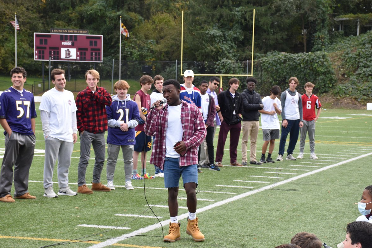 BoysLatinSchool's tweet photo. Yesterday our entire School gathered for the annual pep rally in anticipation for the Lakers vs Crusaders game today! You won’t want to miss it. Today at 2:30pm at St. Paul’s. Let’s go Lakers!! #BoysLatin #BL #OneBL #EQV #YeahLake https://t.co/uVha6BlPxM