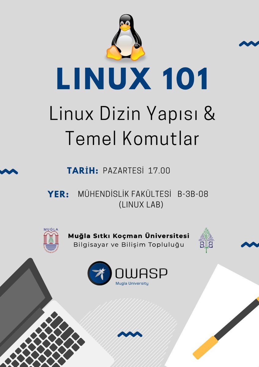 🎉BBT &amp; OWASP Mugla University iş birliğiyle uygulamalı Linux 101 eğitimine hazır mısınııız??

📌Toplamda 2 kısımdan oluşacak etkinliğimizin 1. bölümünde OWASP Mugla University tanıtılacak ve kısa bir aranın ardından 2. bölümde uygulamalı Linux 101 eğitimi yapılacaktır.