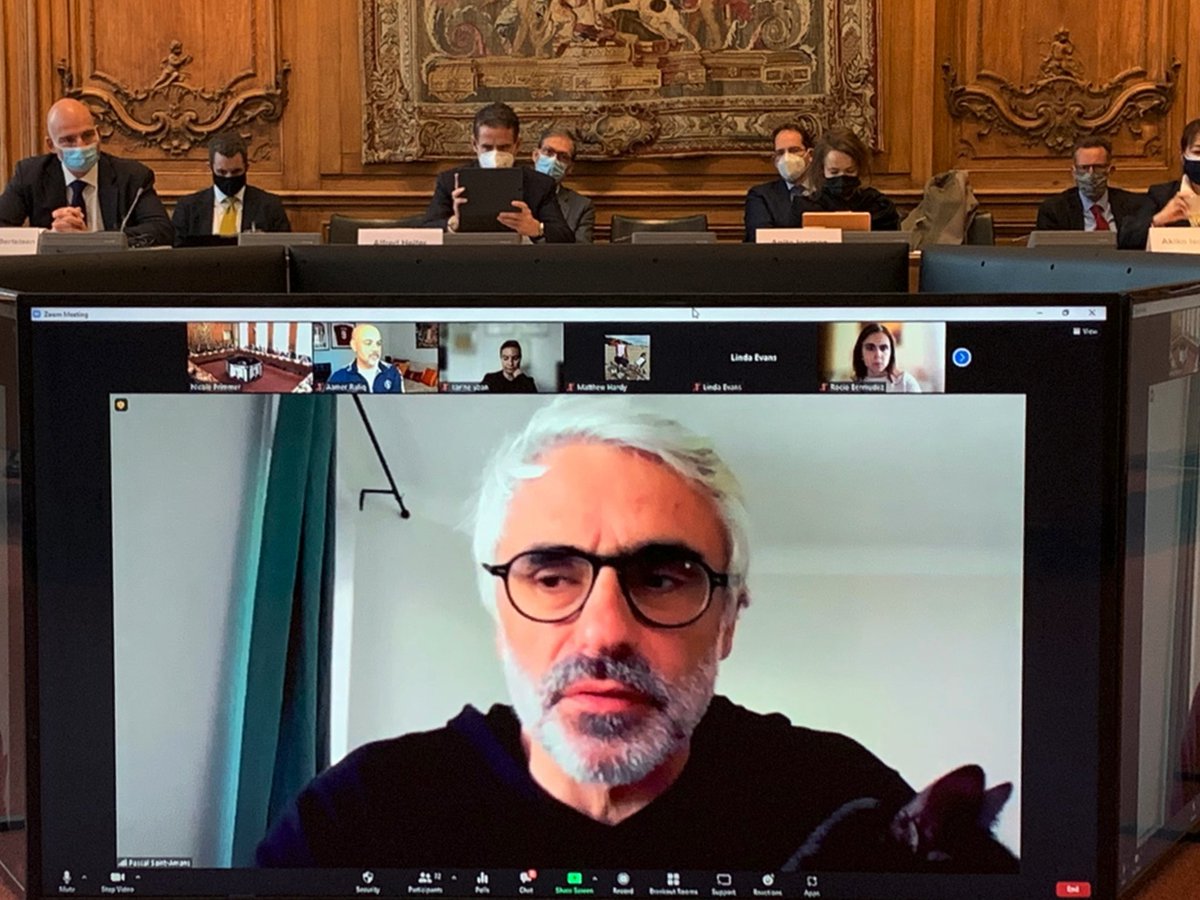 And, finally, really pleased Pascal <a href="/PSaintAmans/">Pascal Saint-Amans</a> could join our BIAC <a href="/BusinessatOECD/">Business at OECD</a> meeting — plus his cat!! <a href="/OECDtax/">OECD Tax</a>