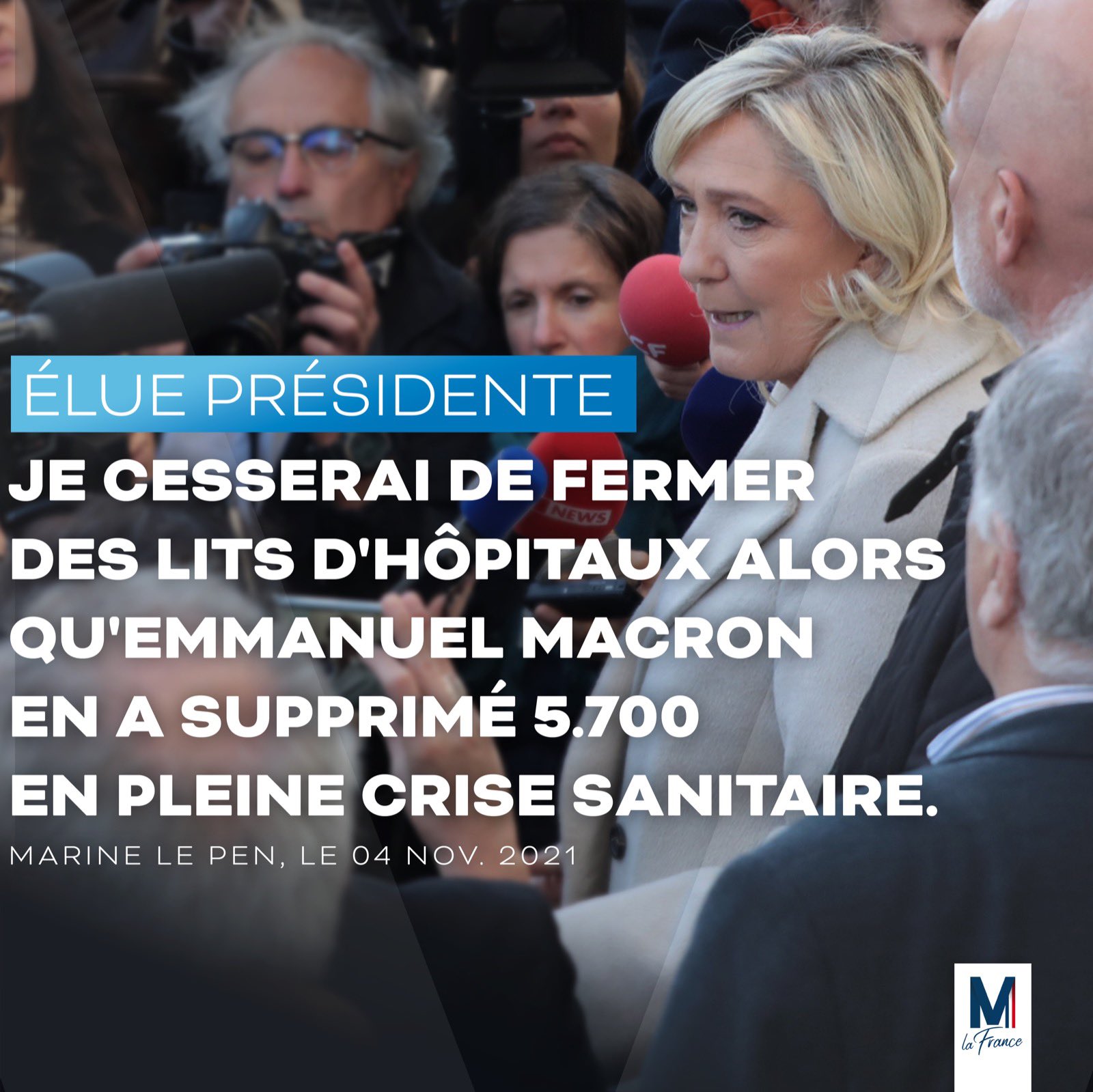Marine Le Pen Elue Presidente Je Cesserai De Fermer Des Lits D Hopitaux Mlafrance En Pleine Crise Sanitaire Emmanuel Macron En A Supprime 5700 Fragilisant L Hopital Public Comme Jamais Auparavant