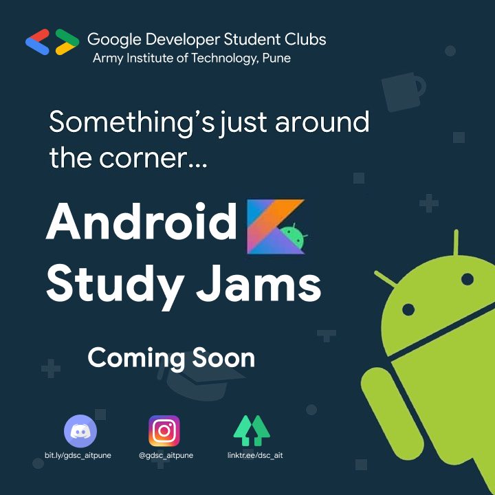 dsc_ait's tweet photo. We're here with another fantastic opportunity for all of you. If you want to kickstart your journey as an📱Android Developer, here's your cue. 🏁

Join our Discord server to ask your doubts❓, https://t.co/sLzqDm8jzi

#androidstudyjams #android #googledevelopers https://t.co/InTWwpAvuc