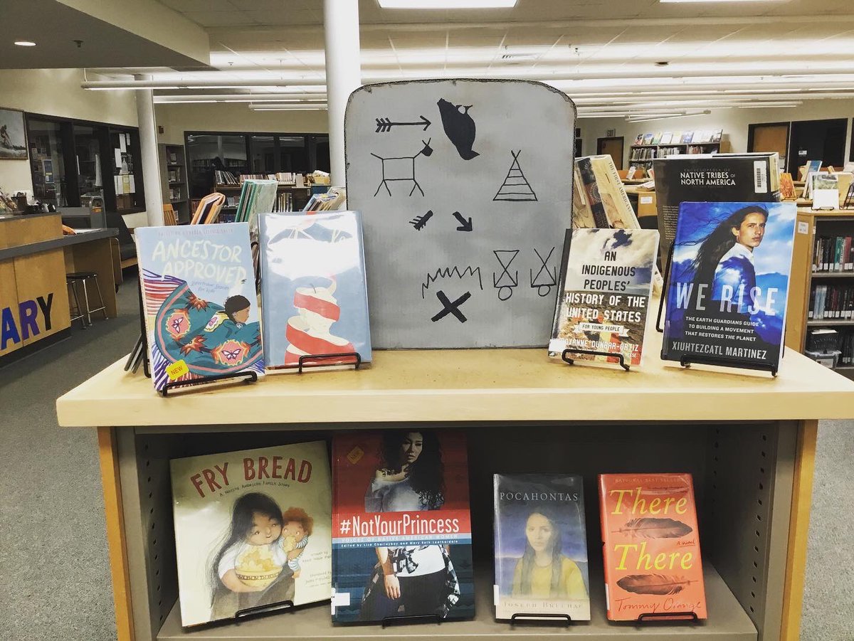 U32library's tweet photo. Sharing power with students as we collaborate with our 8th grade social studies teacher to audit our collection with a critical lens. Where do stereotypes reside on our shelves? The false narrative of settler colonialism? What makes for an inclusive story? 

#vted #tlchat https://t.co/WLxvpQPUqn
