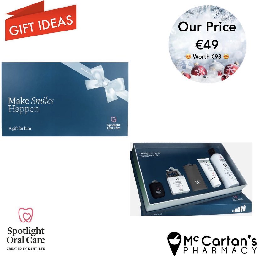 McCartansPharma's tweet photo. Fantastic his and her gift ideas from Spotlight Oral Care worth €98 only €49 in your local McCartan’s Pharmacy https://t.co/P1fkVhjlfJ