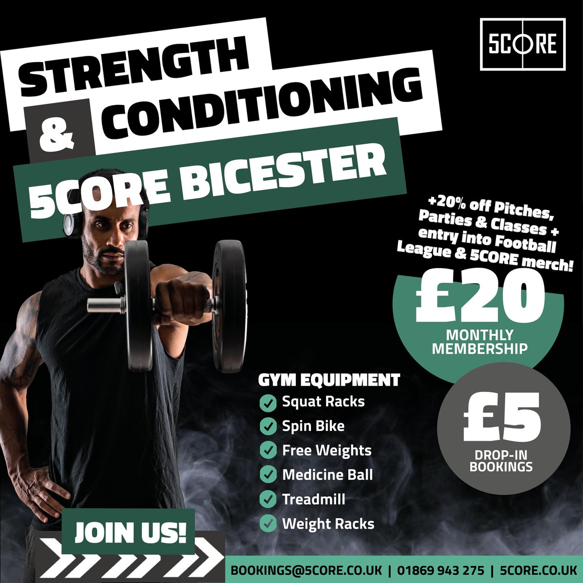 5coreteam's tweet image. Kickstart your #health and #fitness regime with our brand-new #PT &amp;amp; #Gym area for strength and conditioning functional training! Offering no-strings-attached memberships for just £20/month or £5 drop in bookings ⭐️ Find out more 5core.co.uk/book 💪 #TEAM5CORE #Bicester