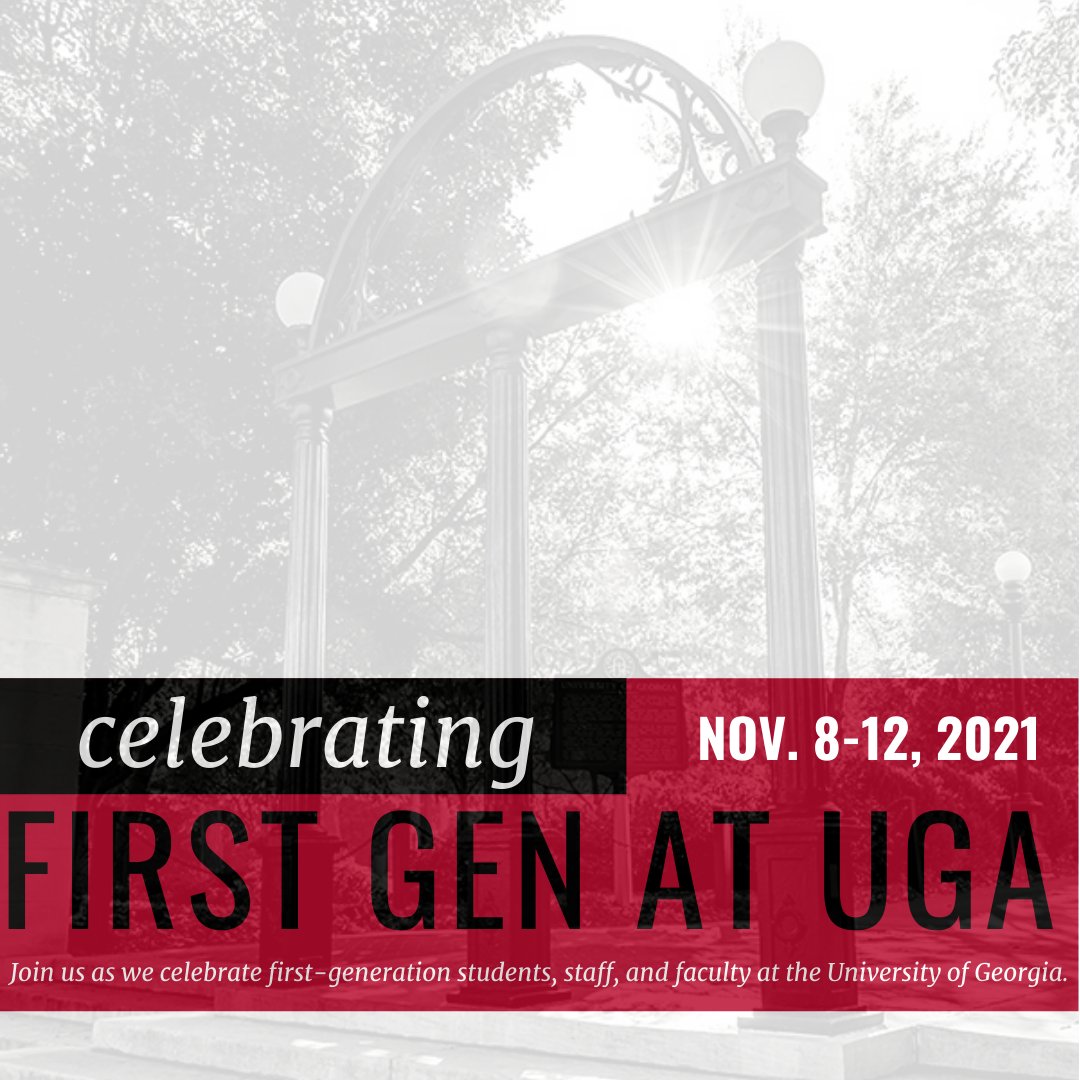 UGAGradSchool's tweet image. First-Generation College Celebration Day is  Nov. 8! UGA will be celebrating  first-gen students, staff, and faculty. Learn more about  events and first-generation initiatives : firstgen.uga.edu  #FirstGenDawgs #ProudToBeFirstGen #FirstGen #FirstGenCelebrationDay