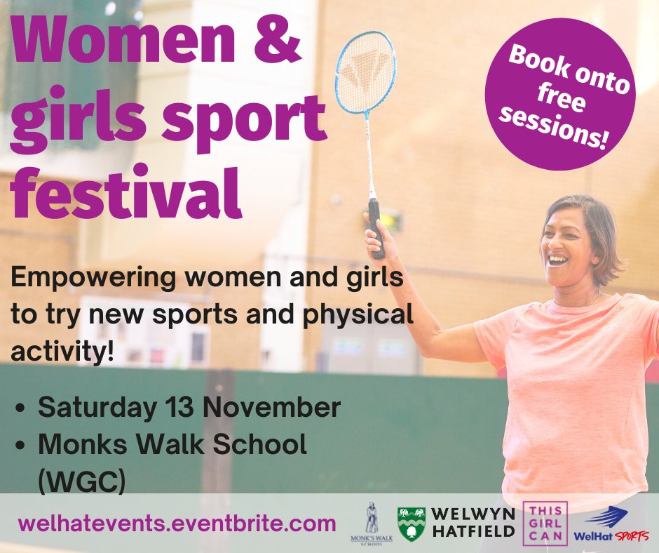We're excited to be offering free sport and physical activity sessions to all women and girls! 🏸🧘‍♀️

Sessions are free and open to all abilities so if you love sport or would like to try something new, come along!

More info and to book sessions 👉 crowd.in/yImjIe