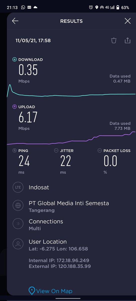dionwidianto's tweet photo. Di gambir bisa 80mbps
Di area WTC serpong 1mbps aja ga tembus (dari kemarin dipertanyakan oleh cs no dan device yang lain bagaimana, maka saya beri tangkapan layar dari device iphone xs teman) fix bukan masalah di kartu sim card saya saja internet lambat.
@IndosatCare https://t.co/WBvKZJhRn3