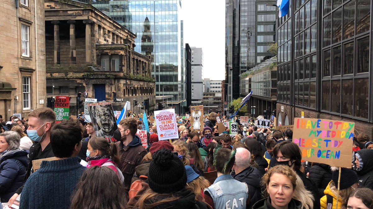 Thousands of us on the streets in #Glasgow. We’re near #COP26 but real leadership is here on the streets. #stopfailing us