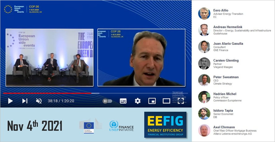 ClimateSt's tweet photo. We thank @VoEurope for sharing the video of yesterday's #EEFIG #EUatCOP26 side event on how to upscale #energyefficiency financing and overcome the investment gap 💡

🎥 in full 👉 https://t.co/pFpAeNc3BL

#EUGreenDeal #COP26 https://t.co/pkssBtxmrw