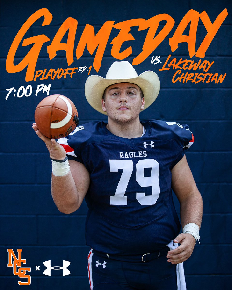 _NCSathletics's tweet photo. 🏈 Gameday!!! 🏈

@NCSFB vs. @LakewayLionsFB 
⏱: 7:00 PM
📍: @NCSEAGLES
📺: https://t.co/obDrDLjeML

It’s playoff time in Tennessee as the Eagles host Lakeway Christian for the first time in school history, looking to advance to the quarterfinals.

#NashvilleChristianFootball https://t.co/8rrzrluuza