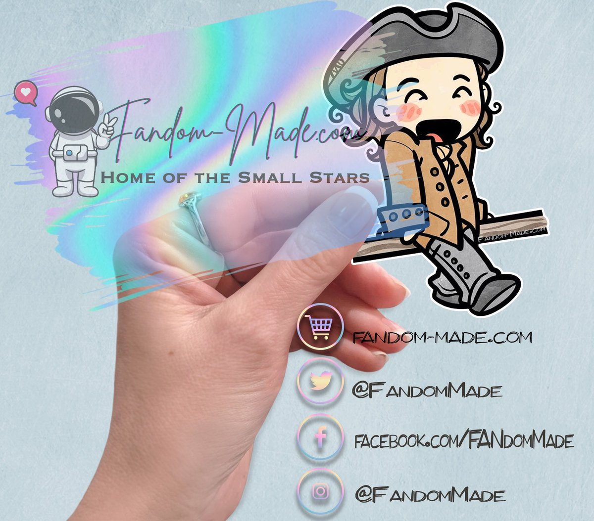 FandomMade's tweet photo. Is there anything cuter than this #Fergus #SmallStar of @CesarDomboy? It’s perfect for showing off your love for the #Outlander star. It's available on a mug, water bottle, sticker and more! We have other Outlander inspired merch just head to the link in our bio. https://t.co/GTgv5goclU