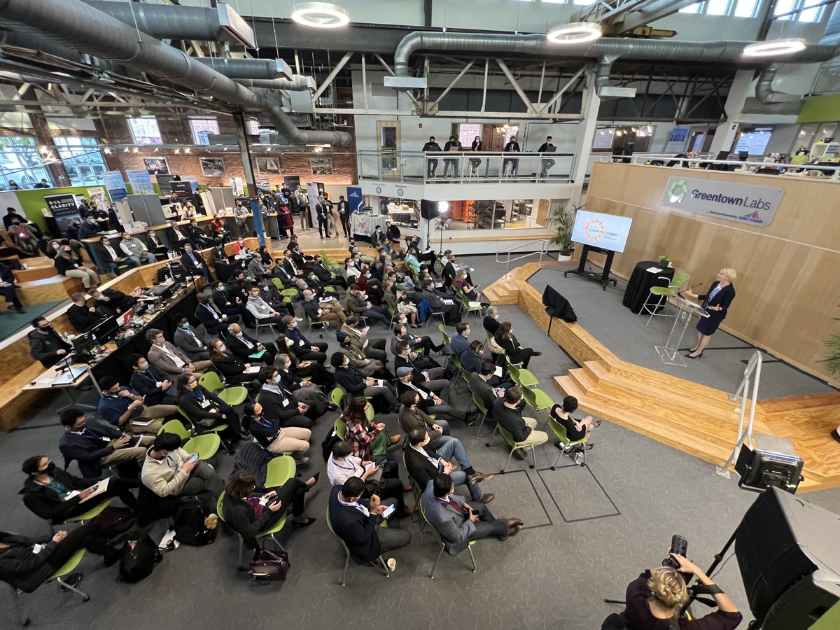 Hedberg8Jackie's tweet photo. I am so proud of all of the work that went into yesterday's #ClimatetechSummit at @GreentownLabs! It was a special day convening our #startups with the #climatetech ecosystem. A special shoutout goes to our members who pitched on stage and showcased their technology! https://t.co/bxeD81JKEN