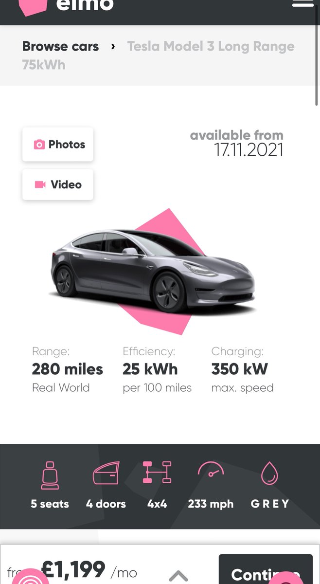 AlexDrElectron's tweet photo. Fancy a @Tesla model 3 Long range 75kWh all included? Insurance, maintenance, breakdown cover and CO2 offset. It’s on subscription mode, delivered in less than 2 weeks time!? @elmodrive has done it again! Cheapest one in the Uk. Use my referral ISB2GG for mutual £50 off! https://t.co/SABcvLcQI0