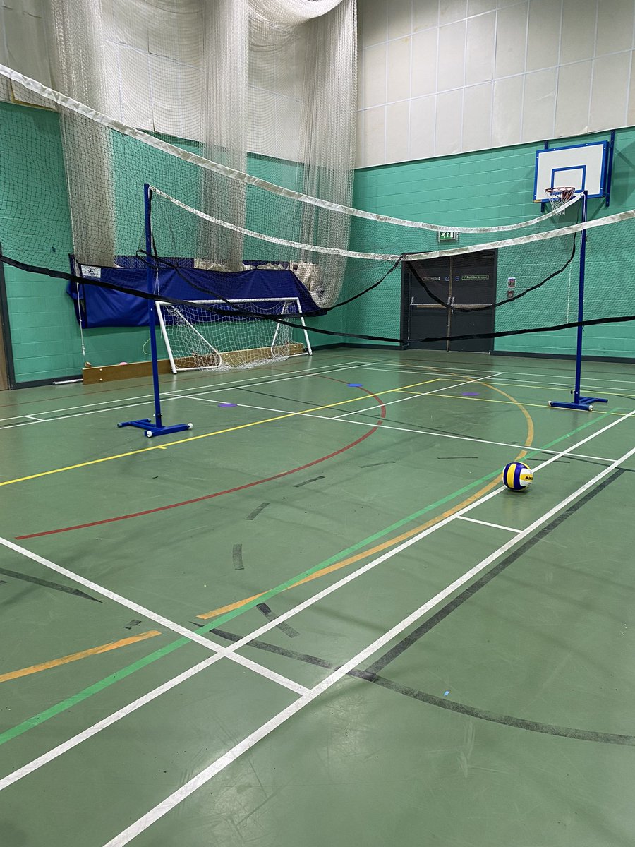 Created a 4 way volleyball to give students more touches and to encourage them to control the ball without catching/bouncing. I can safely say the game at the end was much more exciting, and the activity worked in the way it was intended. #nqt