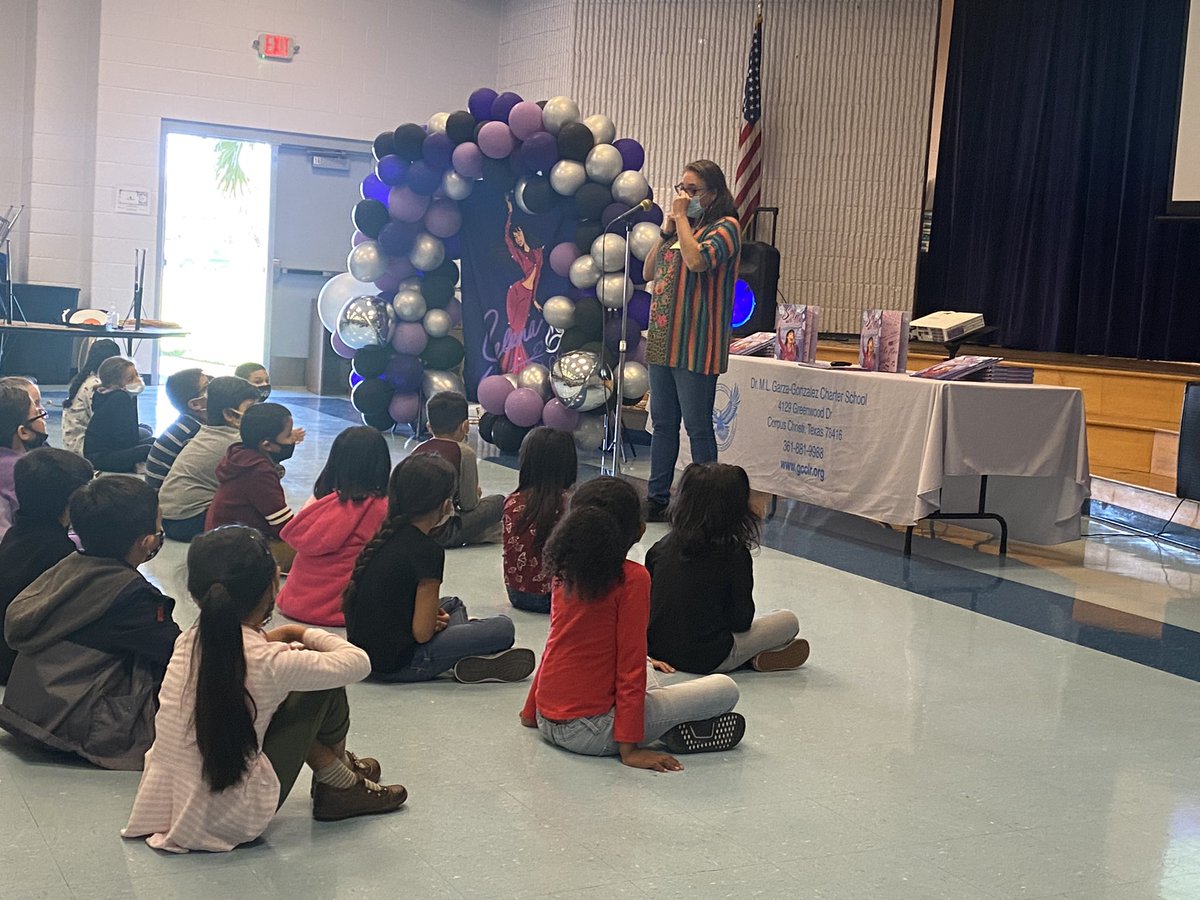 I'm at Dr. M.L. Garza-Gonzalez Charter School where author Diana Lopez is reading 