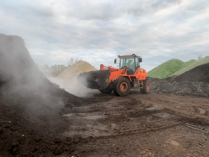 FairgreenSod's tweet photo. It’s a cool morning, but we are already thinking ahead to next spring. In order to have beautiful dry soil early, we are screening and stacking it high now. #thinkgreencallfairgreen #drysoil #triplemix #spring2022 https://t.co/xkygD3cBEi