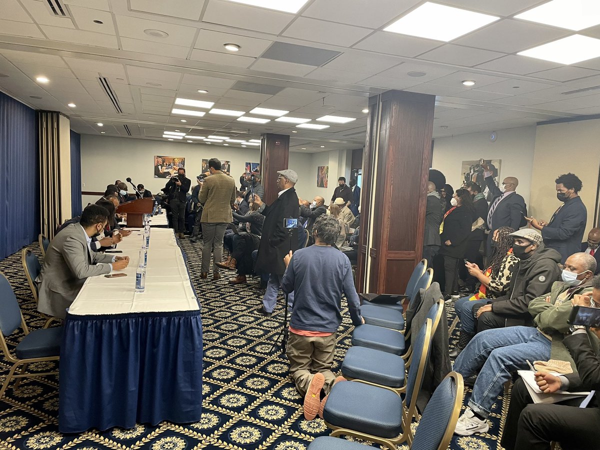 KassaHMariam's tweet photo. The signing ceremony of the formation of the United Front of Ethiopian Federalist and Con-federalist Forces at the Washington DC National Press Club. TPLF and OLF are some of the nine political and armed forces of Ethiopia. @SecBlinken @JosepBorrellF @SenatorMenendez @USAmbUN https://t.co/OHp7RrW93d
