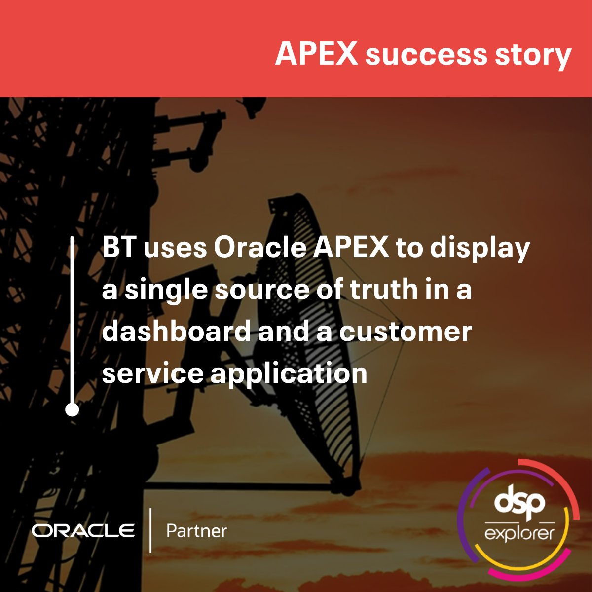 dsp_uk's tweet photo. Low code apps are a fantastic way to bring all your data together in a user-friendly way. Great to see BT making the most of their data with Oracle APEX.

#orclapex #oracleapex #lowcode #customersuccess https://t.co/sApGPmF9mt