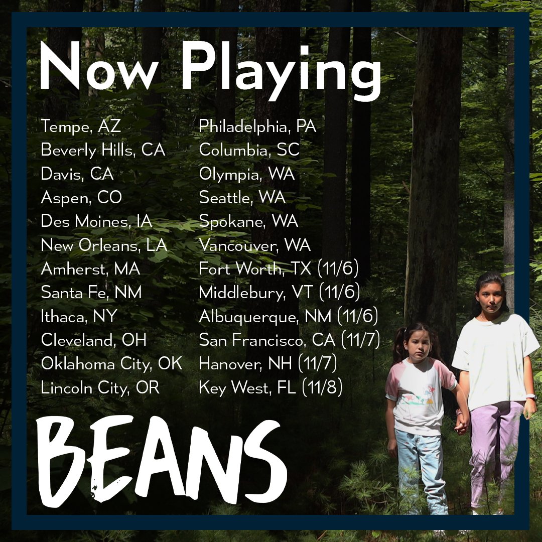 It's a great weekend to support your local arthouse by going to see an acclaimed indie that celebrates Indigenous voices and stories.🎬 BEANS is now playing in select theaters across the US! filmrise-screenings.com/index.html